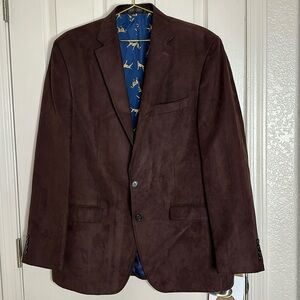 Lauren Ralph Lauren Faux Suede Sport coat Two-Button chocolate plum 42L